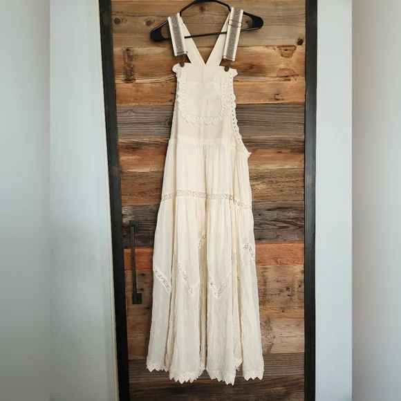 Free People Trails End Skirtall Overall Dress Excellent Condition SMALL CALL OUT - Picture 4 of 8